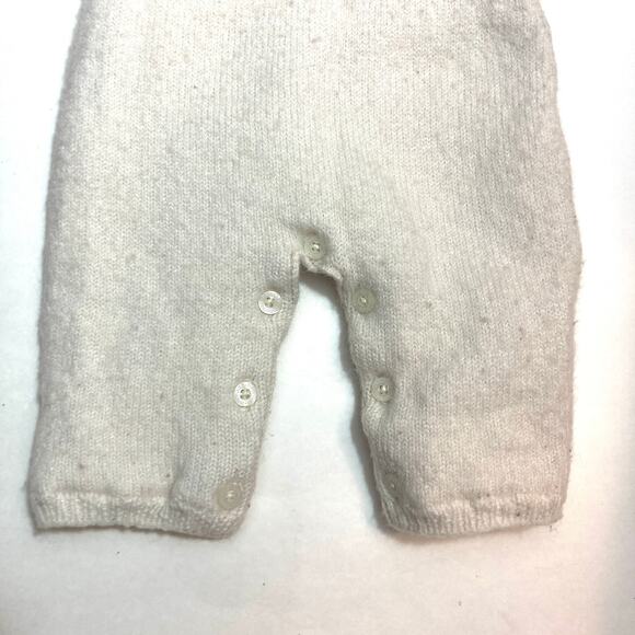 Gap Baby Newborn White Red Fair Isle Wool Button Cozy Winter One Piece Outfit - Picture 6 of 9